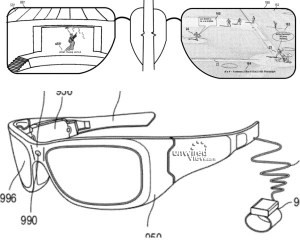 Some of the images included in Microsoft's patent application for its augmented reality glasses. (Image via Unwired View)
