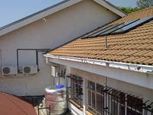 Solar pre-heating with heat pump backup at Zuid Afrikaans Hospital.