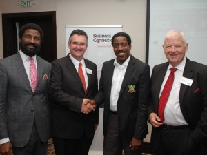 Left to right: Tokunbo Akerele (Chairperson, BCX Nigeria); Ian McAlpine (MD, BCX Nigeria); Adebiyi Mabadeje (Hon Commissioner of Science and Technology).