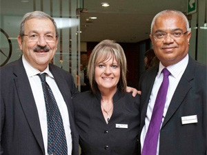 Rob Abraham (CEO of Bytes Technology Group) Deidre le Hanie (MD of Bytes Managed Solutions) and Alpesh Patel, Absa and Barclays Chief Information Officer Africa Technology.