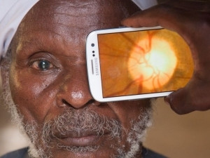 Peek uses the smartphone's camera and flash to help diagnose vision impairments. Photo by Peek.