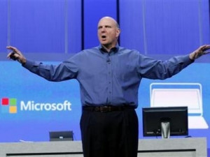 Steve Ballmer's resignation was a major step in Microsoft's mammoth shake-up. (Photograph by Reuters)