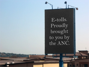 An N1 billboard near the Beyers Naud'e offramp - one of at least three giant posters put up by the DA.
