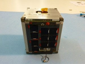 The ZACUBE-1 nanosatellite measures 10cm^3 and weighs 1.2kg.