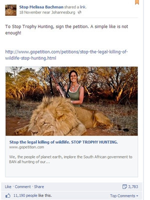With over 350 000 likes to date, a Facebook campaign against canned lion hunting has received tremendous support.