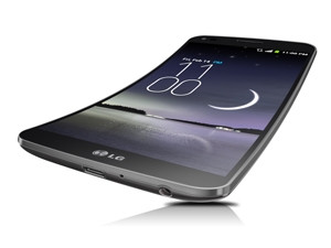 The LG G Flex curved, flexible handset is designed to fit the curve of the human face.