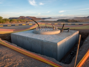 The foundation for MeerKat telescope number 64 has been poured. (Photograph by SKA South Africa)