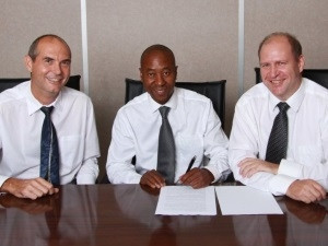 From left to right. Rynier van der Watt Managing Director of Parsec Holdings (Pty) Ltd, Lebo Masekela Executive Director of Parsec (Pty) Ltd and Petrus Pelser Managing Director of Parsec (Pty) Ltd