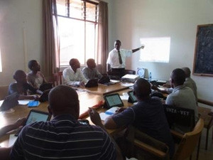 Students of the Language Centre at the University of Zambia in Lusaka.