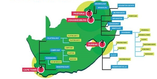 The fibre rollout will enable connectivity speeds of up to 100Mbps to the following suburbs: