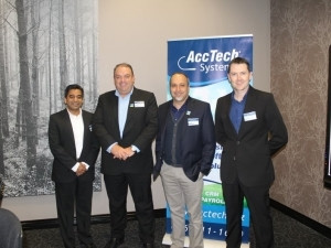 From left to right: Kethan Parbhoo (Dynamics Director: Microsoft South Africa); Tertius Zitzke (CEO: AccTech Systems); Zoaib Hoosen (Managing Director: Microsoft South Africa) and Nick Botha (Managing Director: Dynamics Africa).