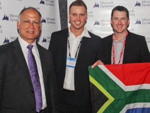 Left: Doug Kennedy, Vice President, Microsoft Dynamics Partners and Support Services. Middle: Emil van Zyl - Partner Account Manager, Microsoft Dynamics, Nick Botha, AccTech Systems.