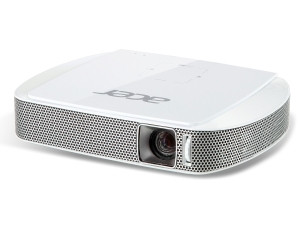 The Acer C205 LED projector is a portable, lightweight device that is smaller than an A3 book.