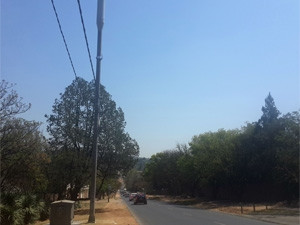 A streetlight site in Bryanston Drive, where MTN erected a lamppost base station about three weeks ago.