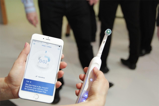 Among those companies present is Oral B, which is showcasing a connected toothbrush that monitors whether users brush thoroughly enough, or for long enough.