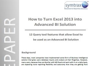 Whitepaper: Symtrax - Learn how to turn Microsoft Excel into an Advance BI solution