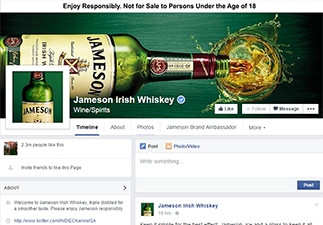 Jameson Irish Whiskey is South Africa's top brand on Facebook, with an interaction engagement score of 159%.