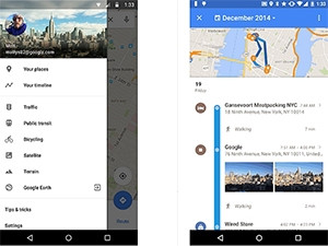 A new Google Maps feature will show users on a map their movements and embed photos they took in those locations.