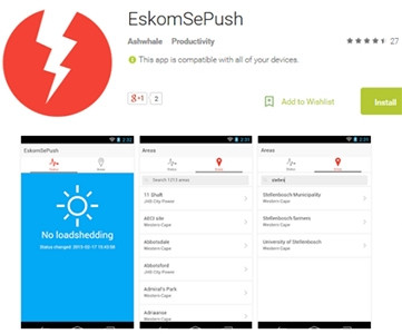 The EskomSePush app allows users to view what areas will be affected by power outages that day.