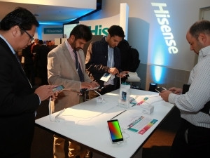 Delegates experiencing the Hisense product available for export from SA.