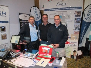 Wynand Small (National Sales & Marketing Manager, Arch Retail Systems), Francois Loots (Chief Executive Officer, One/One) and David Geldenhuys (Marketing Executive Officer, Arch Retail Systems) seen at the recent launch of Arch-Infinity at the OK Foods Western Cape Supplier Day.