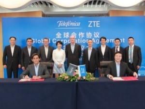 ZTE and Telefonica strengthen partnership with global cooperation agreement. (Photo: Business Wire)