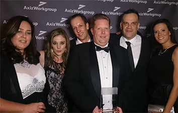 The Galdon Data team accepting the 'Messaging & Communication Partner of the Year' accolade at the Microsoft Partner Network 2015 Awards.