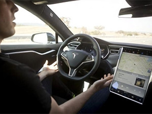 The Tesla Model S has autopilot features that allow it to drive itself.