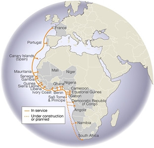 When phase two is completed, ACE will cover a total distance of 17 000km and will allow up to 25 countries to access high-speed Internet.