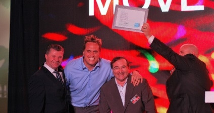 Left to right: Graham Braum (General Manager - Lenovo), Bennie Strydom, Marc Godin (Lenovo VP - MEA), Abrie Van Staden (Commercial Channel Manger Lenovo)