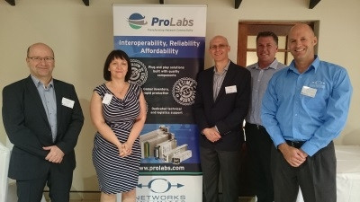 Herve Guyomard, BDM Southern Europe & EMEA OEM (OCN), ProLabs; Mel Horsford, Marketing Manager, ProLabs; Rob Harrison, Distribution and Channel Manager EMEA, ProLabs; Morne Delport, Channel Manager: ProLabs, Networks Unlimited; and Craig Copeland, Director, Networks Unlimited