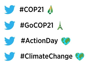 Twitter has introduced custom COP21 emoji that will automatically appear in tweets when the hashtags #COP21, #GoCOP21, #ActionDay and #ClimateChange are used.