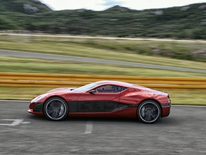 The Croatian Concept_One has a carbon fibre body and an electronically-limited top speed of 305km per hour.