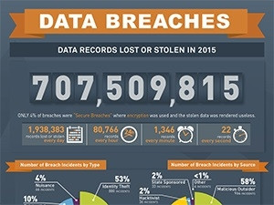 In 2015 malicious outsiders were the leading sources of data breaches, according to 
Gemalto.