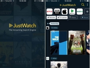 The JustWatch app allows users to search for movies and TV shows across streaming services.
