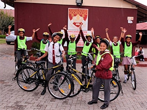 Pupils from Noordgesig Secondary School received bicycles from Dimension Data and partners to create a cycling-friendly Soweto.