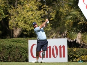 Canon SA's banners flew high at the 2016 Nedbank SA Disabled Open at Zwartkop Country Club from 2 to 4 May 2016. Pictured here in action this year's champion, Chad Pfeifer.