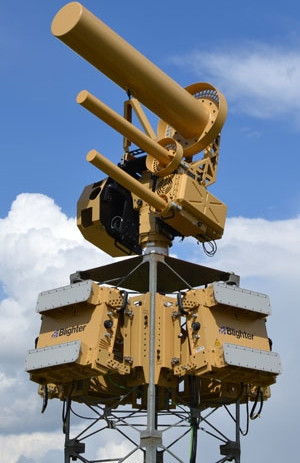 The Anti-UAV Defense System uses directional antennas to fire high-powered radio signal at unauthorised drones, rendering them unresponsive to malicious or irresponsible users.