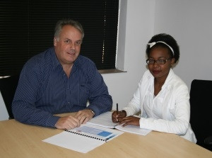 Anton Jacobsz, MD Networks Unlimited with Ingrid Mulaudzi, Networks Unlimited Marketing Intern.