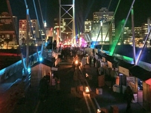 The Nelson Mandela Bridge in Braamfontein was cordoned off last night for over 200 local business leaders to sleep out in the cold.