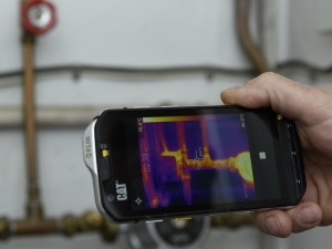 The Cat S60 is aimed at professionals, like plumbers, who would use the thermal camera to find a leaking pipe.