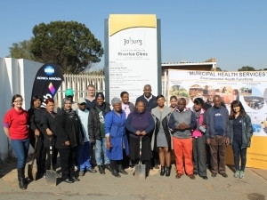 Konica Minolta South Africa with environmental partner Food & Trees for Africa with staff of the Riverlea Clinic and Environmental Health Department