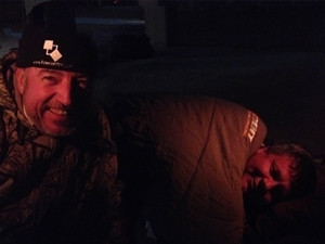 (left) Denis Bensch, CIO FlowCentric Technologies and (right) Jacques Wessels CEO FlowCentric Technologies participating in the Sun International Sympathy SleepOut 2016 challenge.