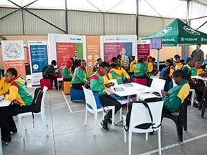 Students gathered at the Vibrant Community career expo.