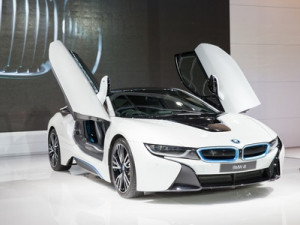 The BMW i8 hybrid sports car is a new take on the concept of a sports car with a petrol-electric engine.