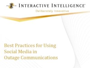 Whitepaper: Best Practices for Using Social Media in Outage Communications.