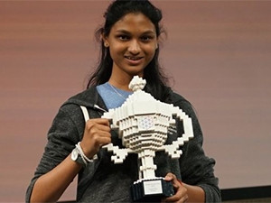 South African teen Kiara Nirghin won the grand prize for her 'No More Thirsty Crops' innovation.