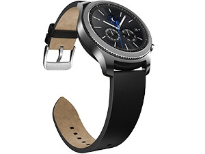 The Samsung Gear S3 is water-resistant and designed by traditional Swiss watch manufacturers.