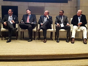From left to right: Greg Solomon from McDonald's, DiData's Bruce Taylor, TIBCO's Maurizio Canton, MTN's Mophethe Moletsane and Telkom's Len de Villiers.