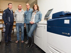 From left: Byn Whithair of Cape Office Machines with Hot Ink's Jurgens Joubert, Nic Johnson and Lisa Saville.